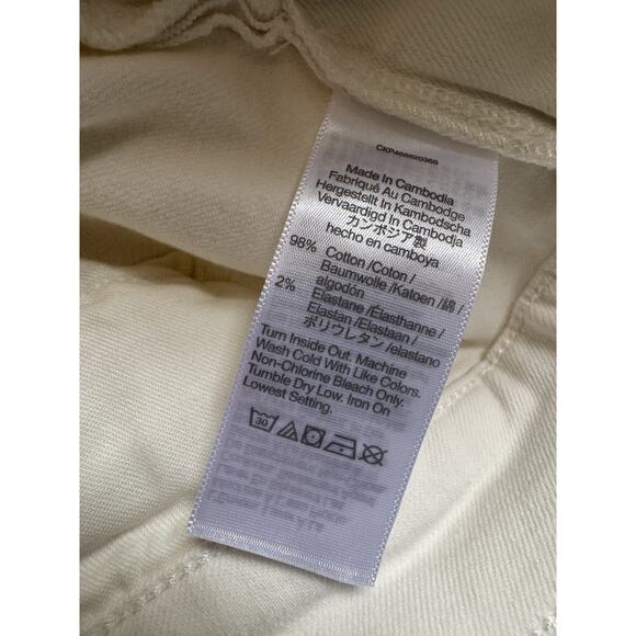 NWT Madewell Emmett Wide Leg Cropped Welt Pocket White Jeans Size 33 - Picture 12 of 12